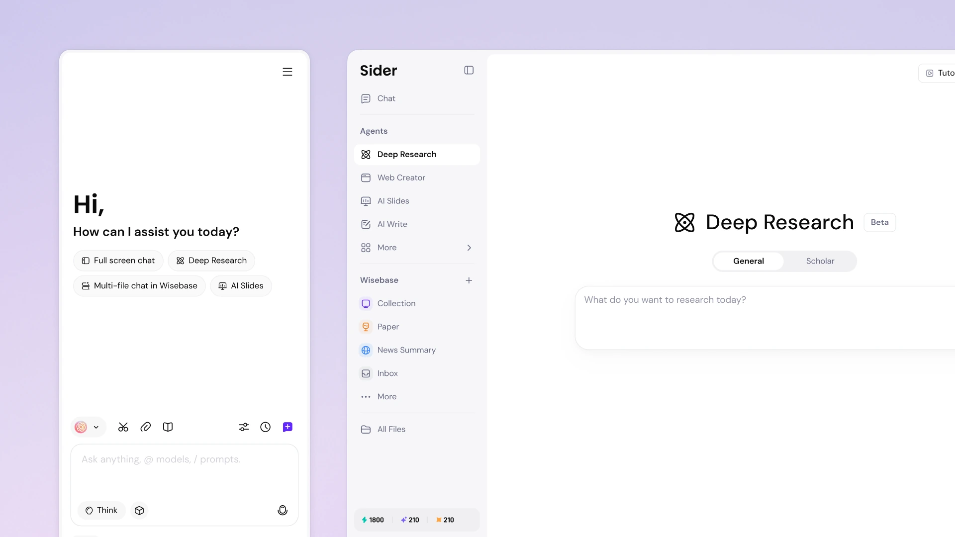 Sider AI 浏览器助手界面